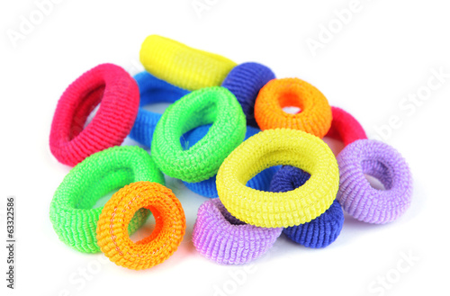 Colorful scrunchies isolated on white