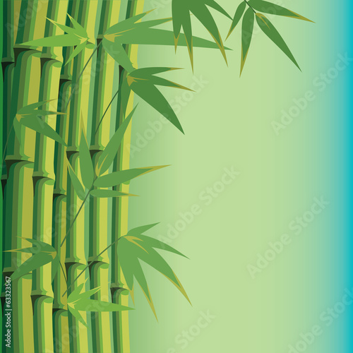 background with bamboo leaves and stems
