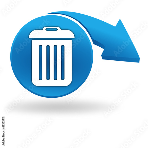 poubelle sur bouton bleu