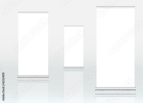 Roll up banner dispaly, free copy space, vector eps 10 photo