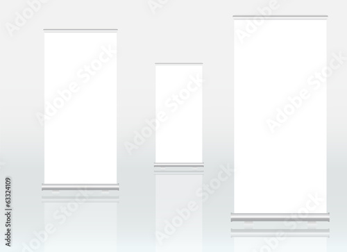 Roll up banner dispaly, free copy space, vector eps 10