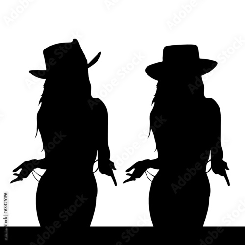 girl black silhouette vector