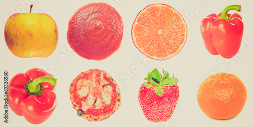 Retro look Food collage