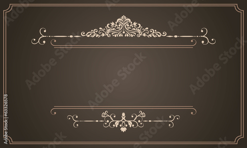 invitation card with victorian ornaments and vintage frame