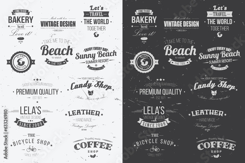 Collection of vintage retro insignia, badges, stamps