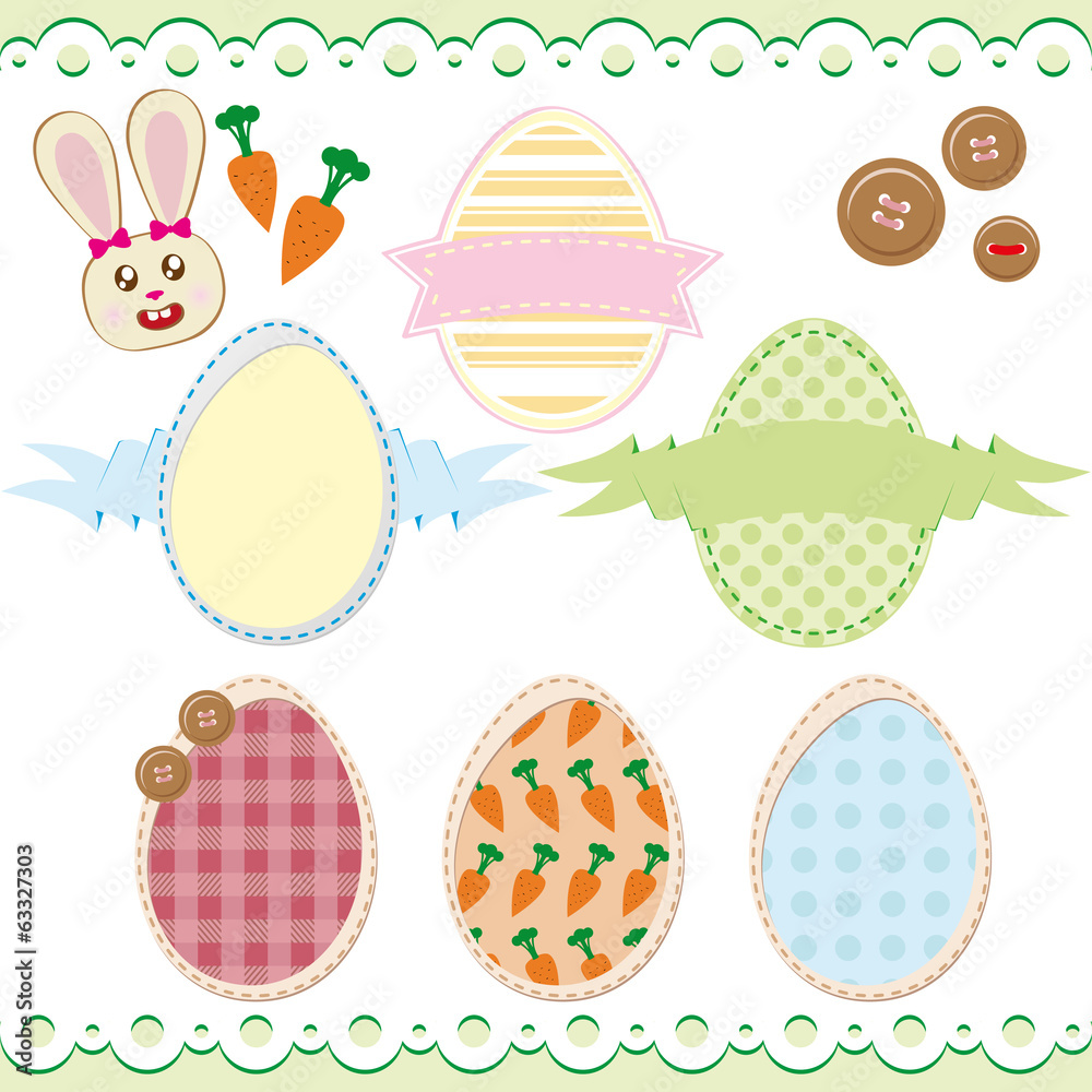 Set of Easter eggs with the Easter Bunny Set of Easter eggs with the Easter Bunny