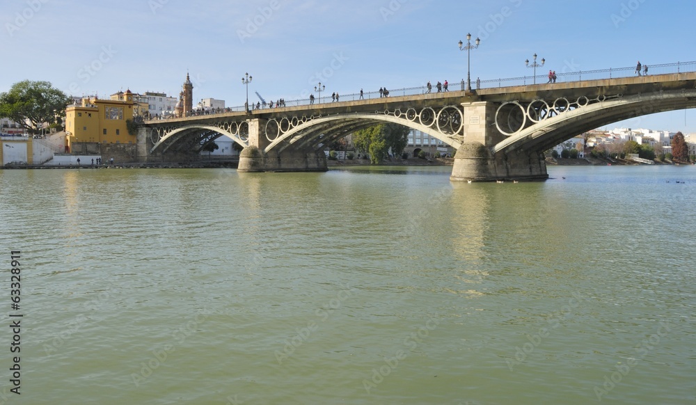 The Triana Bridge in Seville. Spain