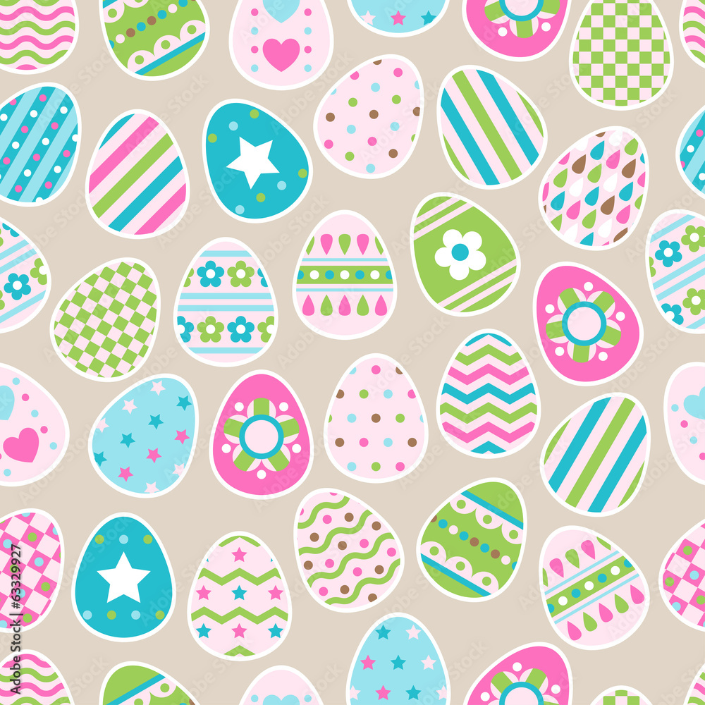 Seamless pattern of color easter eggs