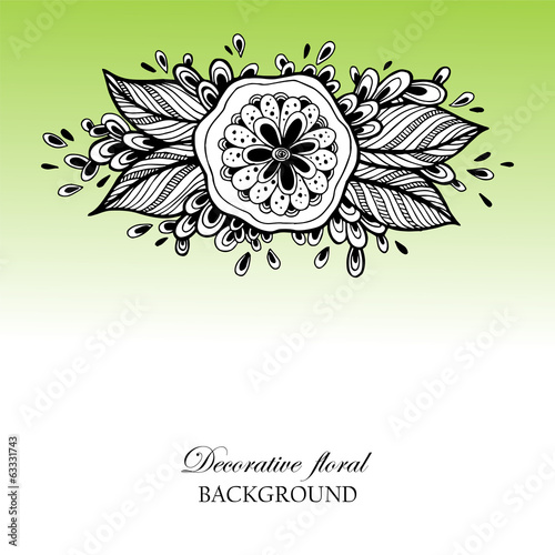 Floral abstract hand drawing background photo