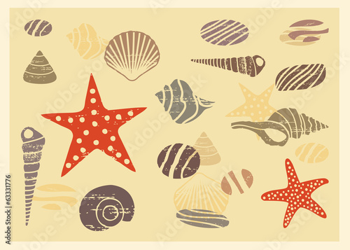 Vintage postcard with summer and sea related elements 5
