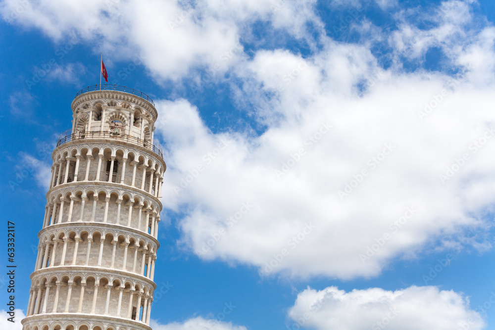 Pisa leaning tower and sky