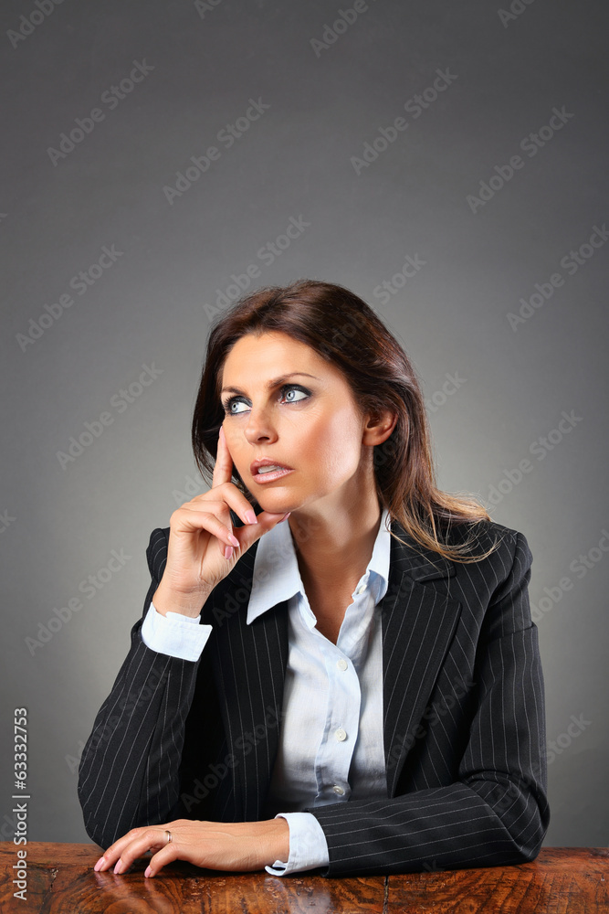 Portrait of a beautiful woman thoughtful Portrait of a beautiful woman thoughtful