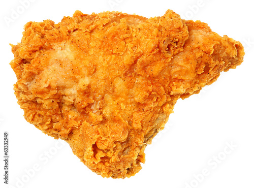 Crispy Fried Chicken Breast Isolated Over White