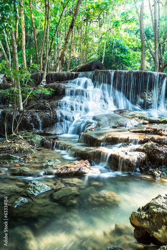 Waterfall in deep forest at Huay Mae Khamin National Park