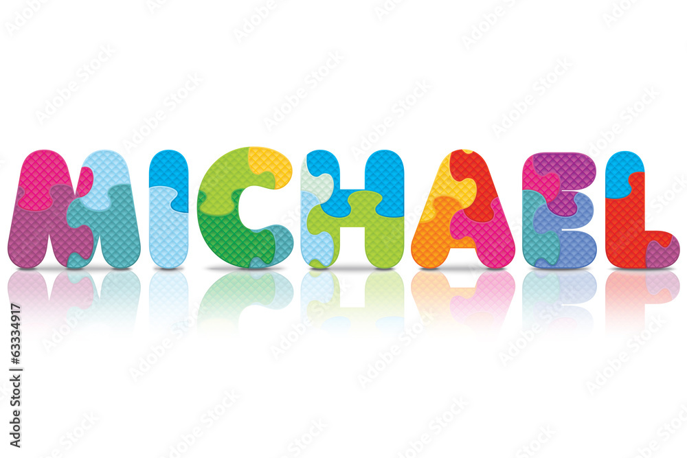 Vector MICHAEL written with alphabet puzzle Vector MICHAEL written with alphabet puzzle