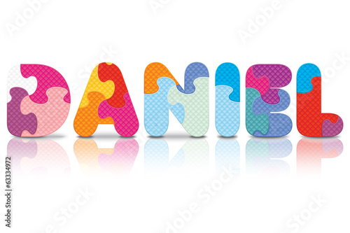 Vector DANIEL written with alphabet puzzle