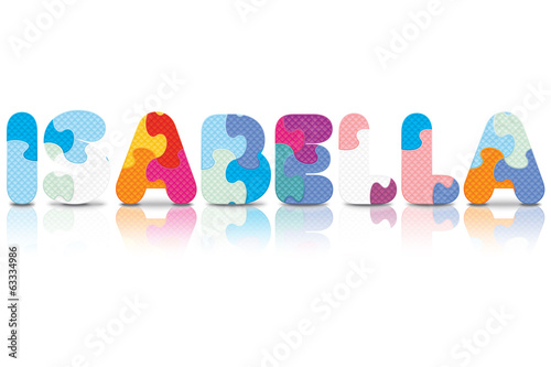Vector ISABELLA written with alphabet puzzle