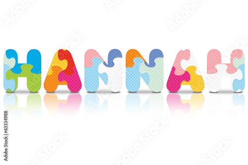 Vector HANNAH written with alphabet puzzle