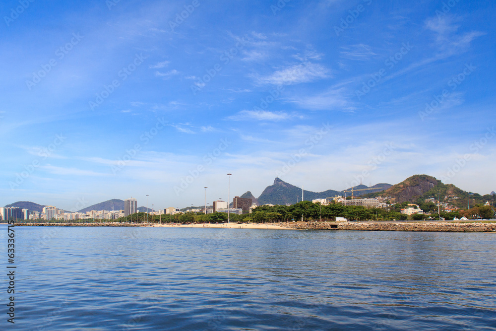 Aterro Flamengo (park) from Guanabara bay, Rio deJaneiro Aterro Flamengo (park) from Guanabara bay, Rio deJaneiro
