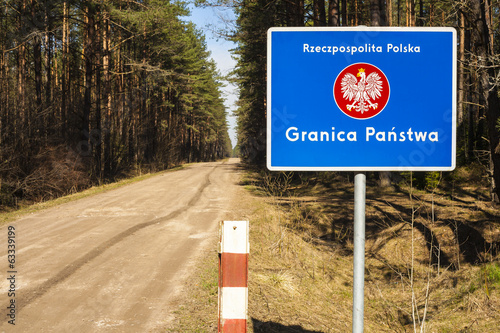 Border post, emblem of Poland.