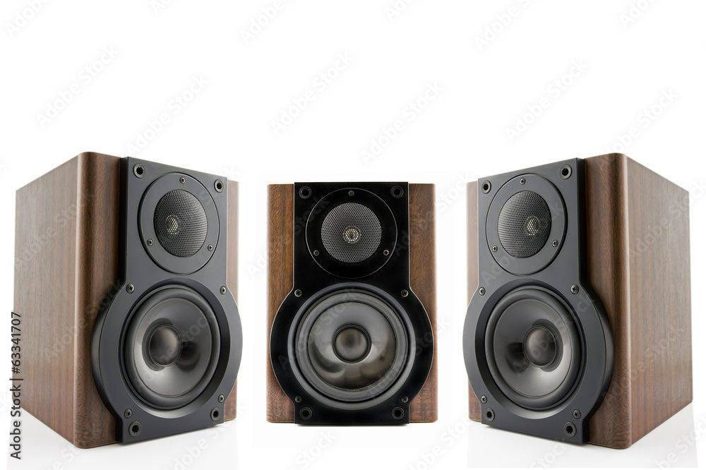 Three audio speakers Three audio speakers