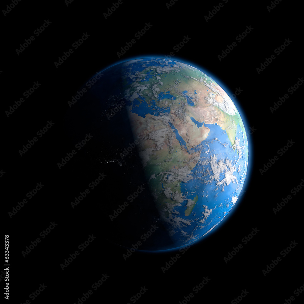 Fototapeta premium A view on earth - day and night