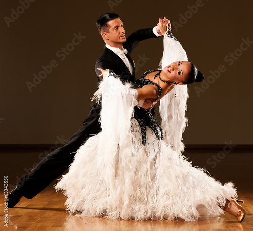  Professional ballroom dance couple preform an exhibition dance