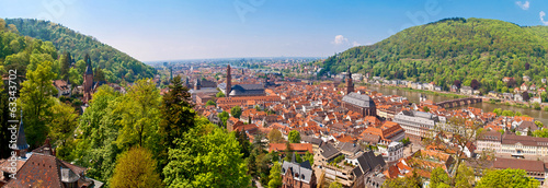 Blick vom Heidelberger Schloss auf die romantische Altstadt