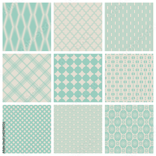 set of 9 seamless vintage patterns - saved as pattern swashes