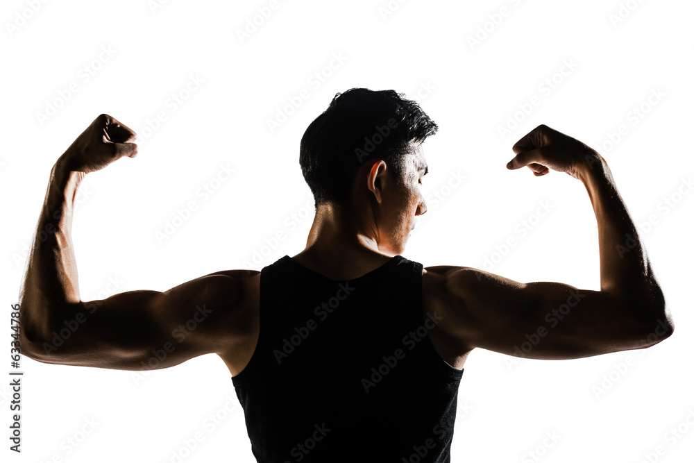 Rear view of healthy muscular young man Rear view of healthy muscular young man