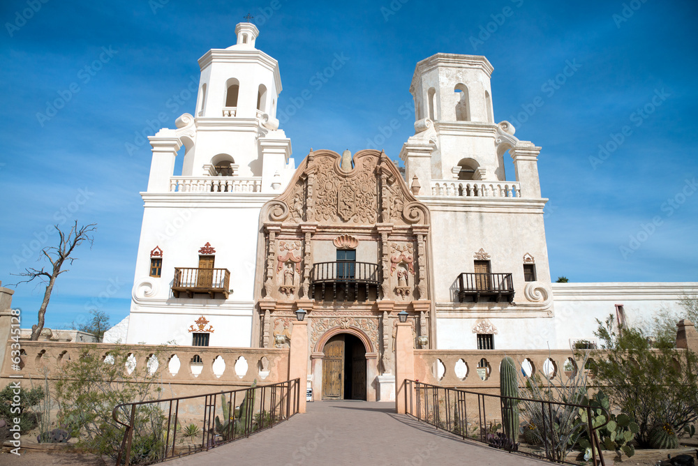 Mission San Xavier del Bac in Tohono O'odham Indian Reservation