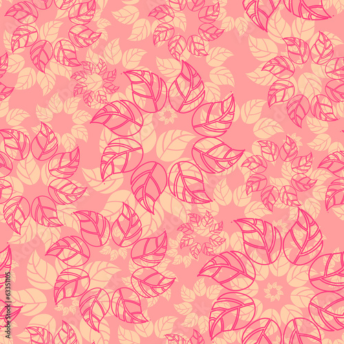 Vector endless background with leaves