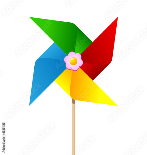 Colorful paper pinwheel
