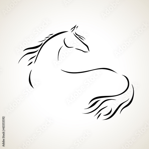 vector drawing horse