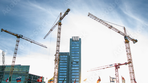 Photography Building under construction and crane