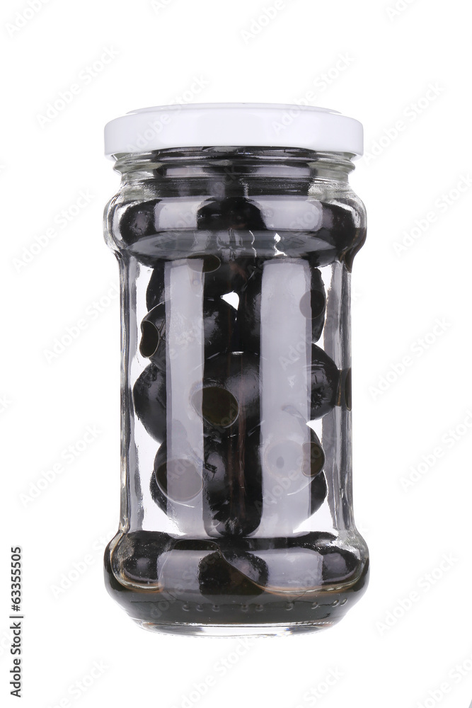 Black olives in a jar. Black olives in a jar.
