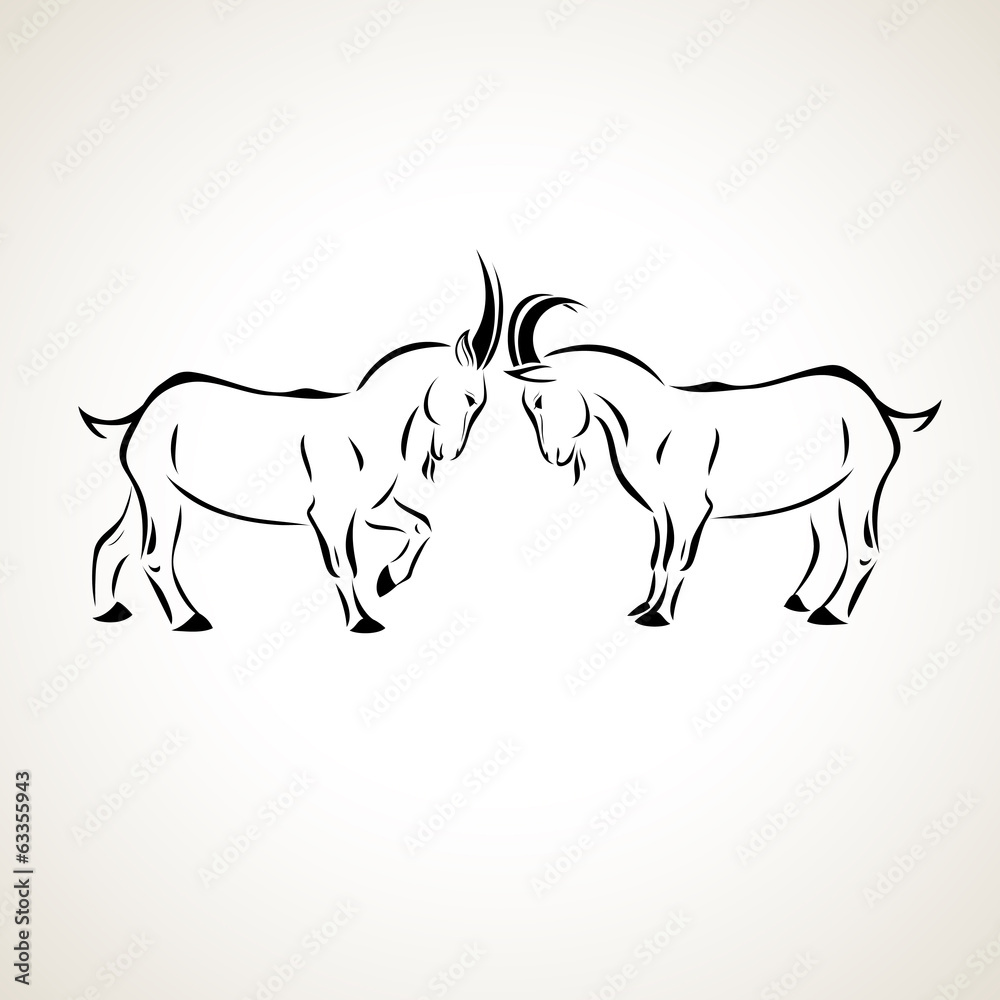 Obraz premium vector illustration goats