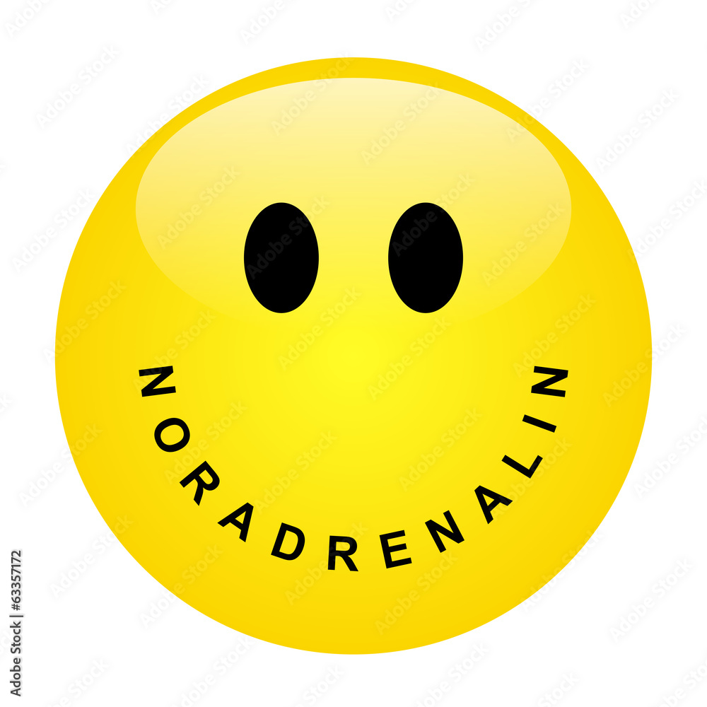 Fototapeta premium Smiley mit Schriftzug NORADRENALIN als Mund – Vektor