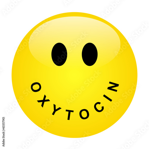 Smiley mit Schriftzug OCYTOCIN als Mund – Vektor/freigestellt