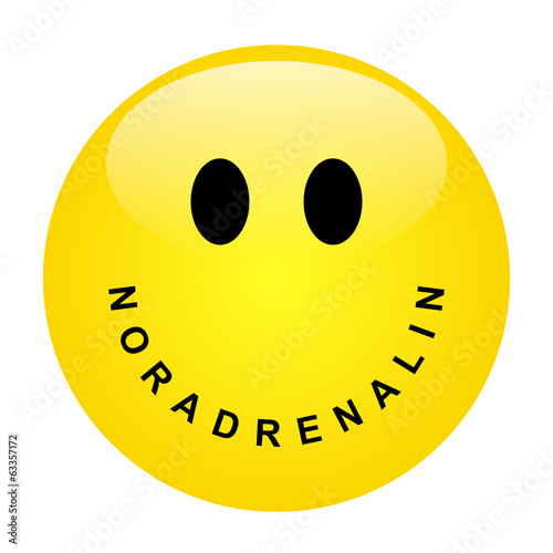 Smiley mit Schriftzug NORADRENALIN als Mund – Vektor
