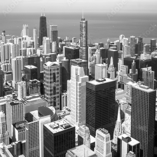 Chicago skyline aerial view