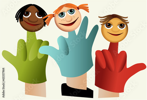 Hand puppets with children