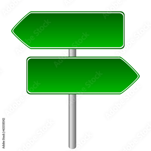 Blank green road sign