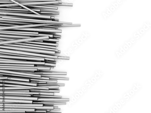 Steel Metal Tubes isolated on white background