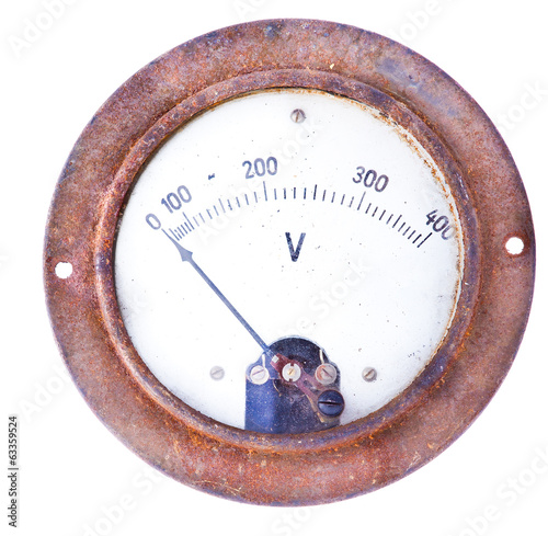 Fotografi Old used volt meter