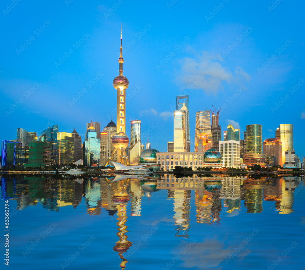 Fototapeta premium Shanghai lujiazui skyline night at bund