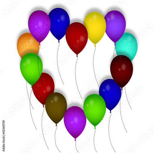 Corazón de globos de colores