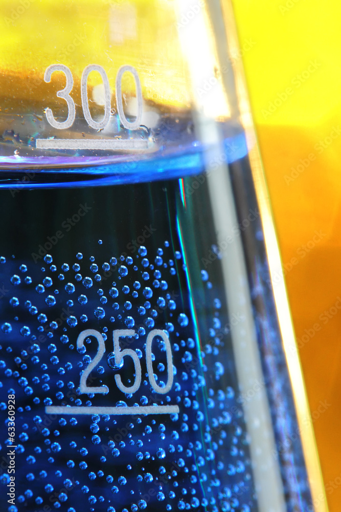 Liquid Container Level Indicator Chemical glass container with 250 ml level indicator Stock Photo ...