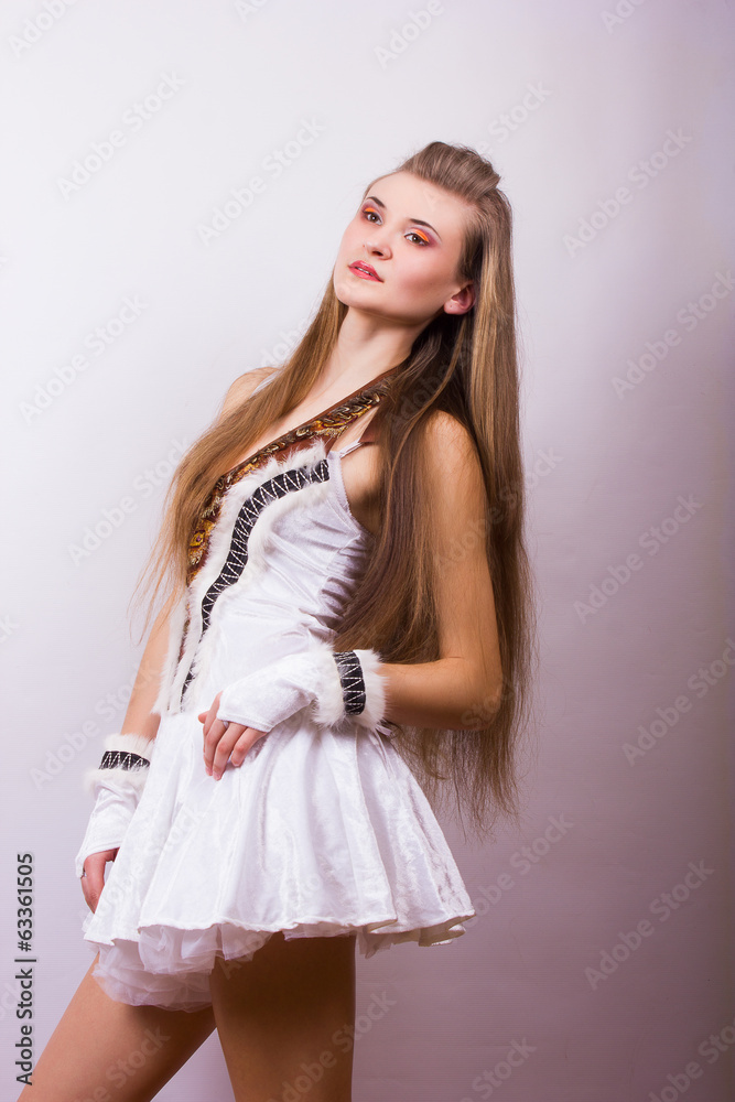 Portrait of a beautiful young woman with long hair Portrait of a beautiful young woman with long hair