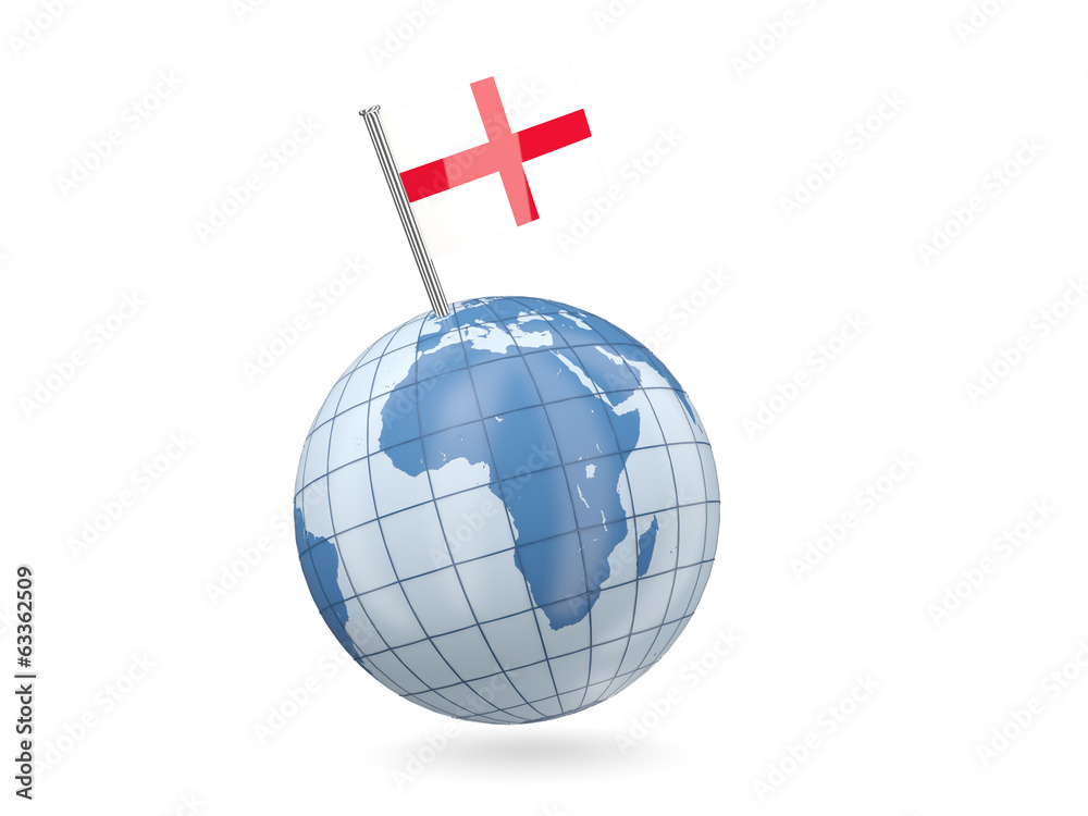 Fototapeta premium Globe with flag of england